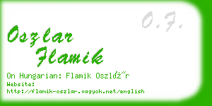 oszlar flamik business card